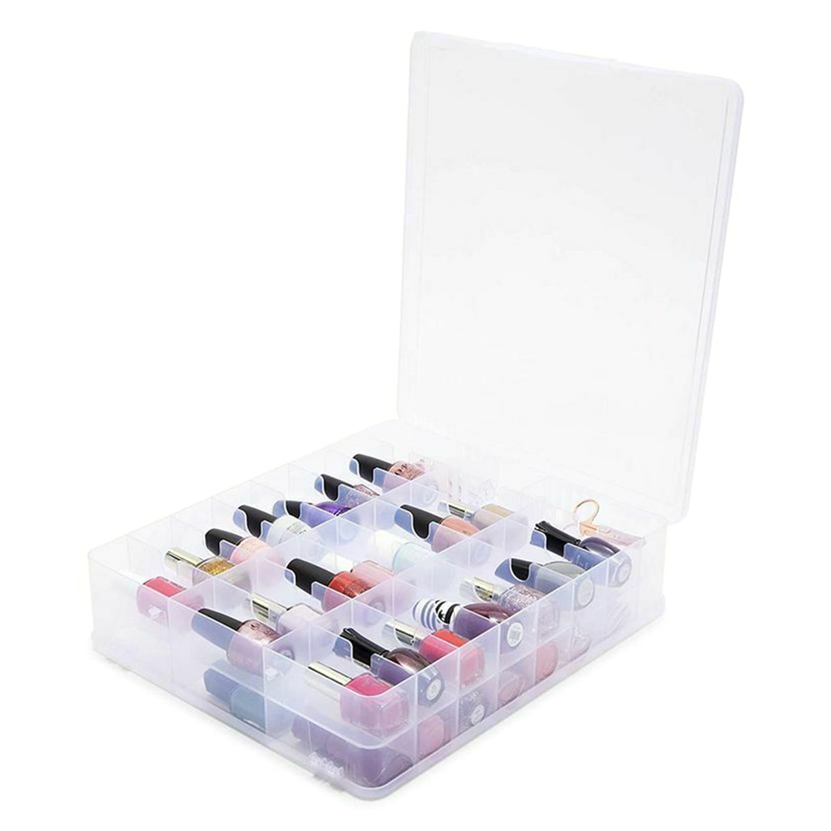 48 Grids Nail Glue Caddy Holder Box Women Essential Double