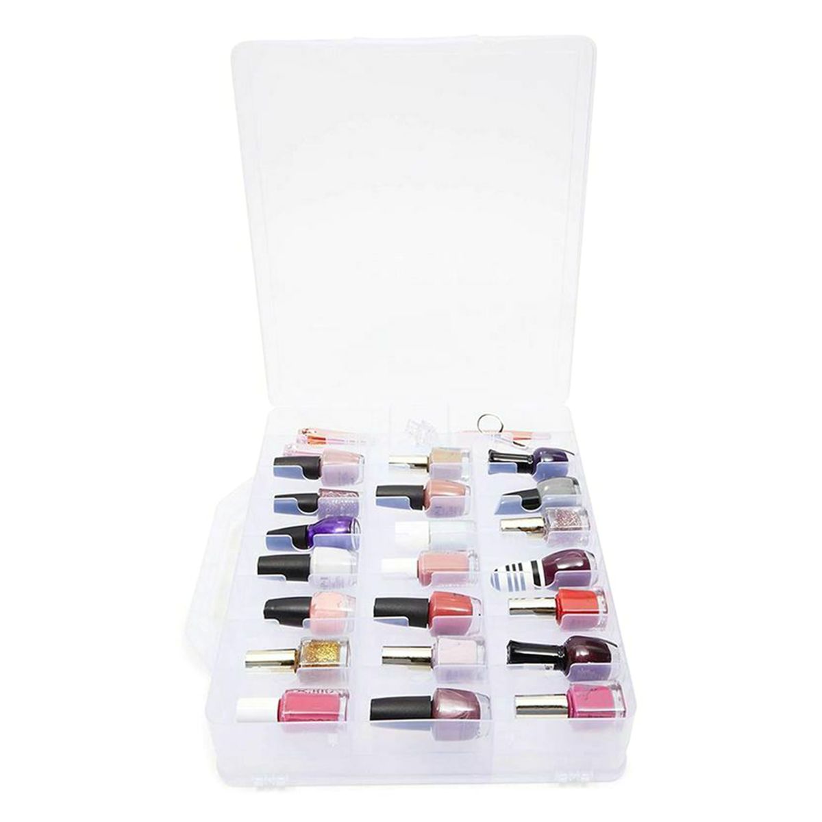 48 Grids Nail Glue Caddy Holder Box Women Essential Double