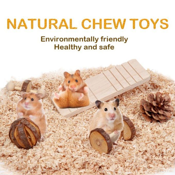 10pcs Wooden Hamster Toy Small Pets Gerbil Guinea Pig Chinchilla