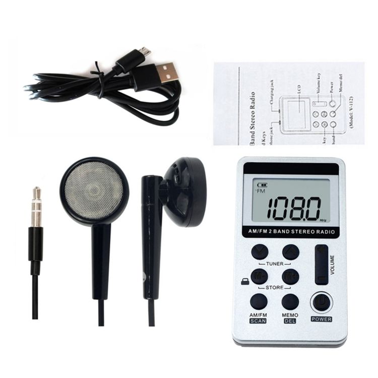 Portable AM / FM Two Bands Rechargeable Stereo Radio Mini Receiver