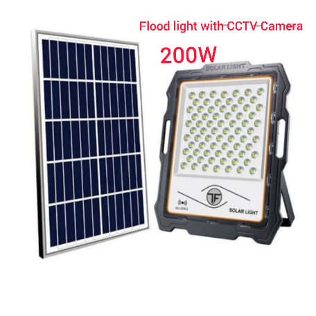200w Solar Flood Light With Cctv Camera