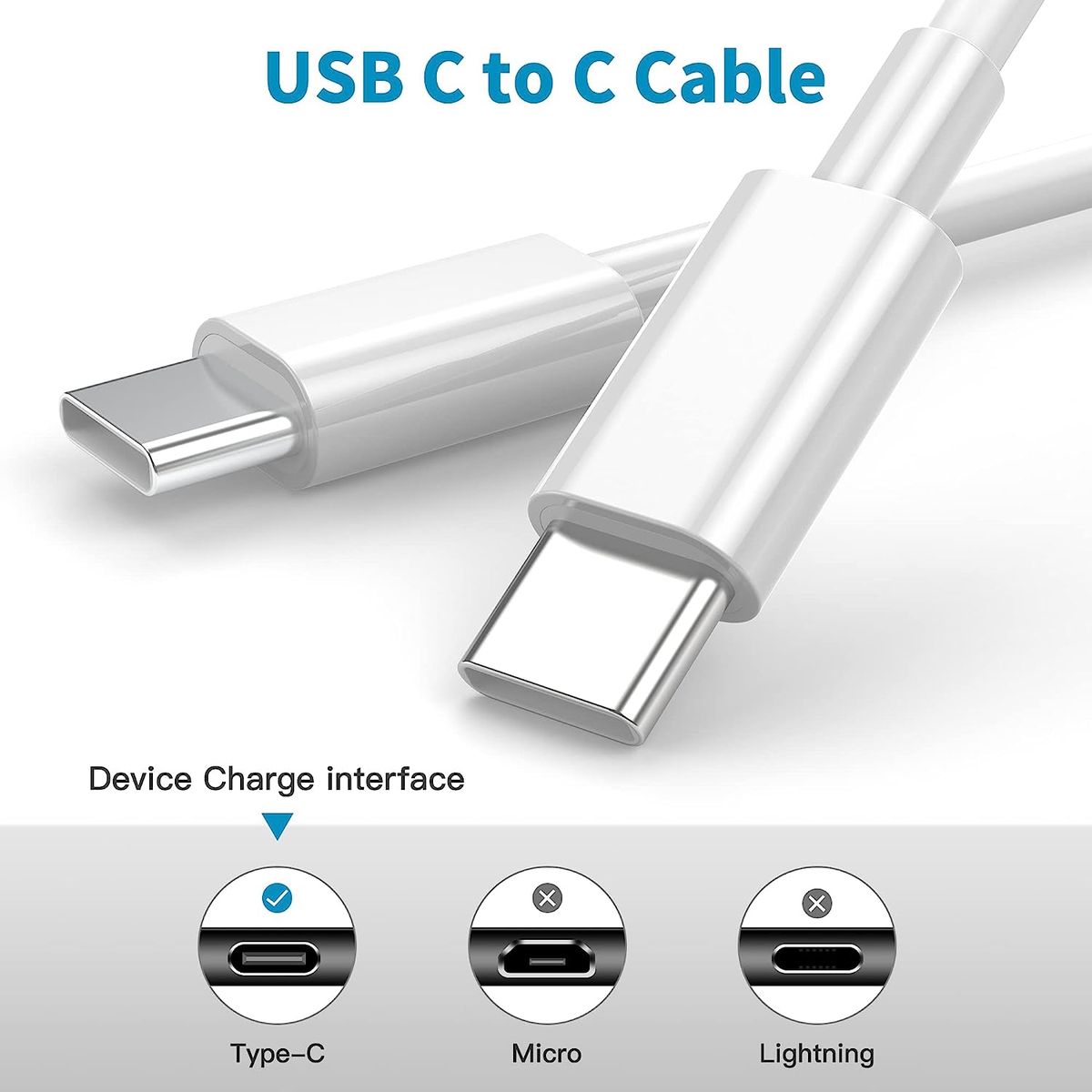 IPad Air 10.9" 2020/2022 USB-C To USB C Cable (Type C)-x2