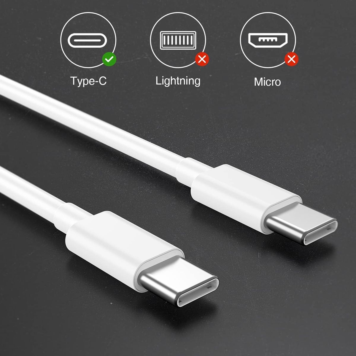 IPad Air 10.9" 2020/2022 USB-C To USB C Cable (Type C)-x2
