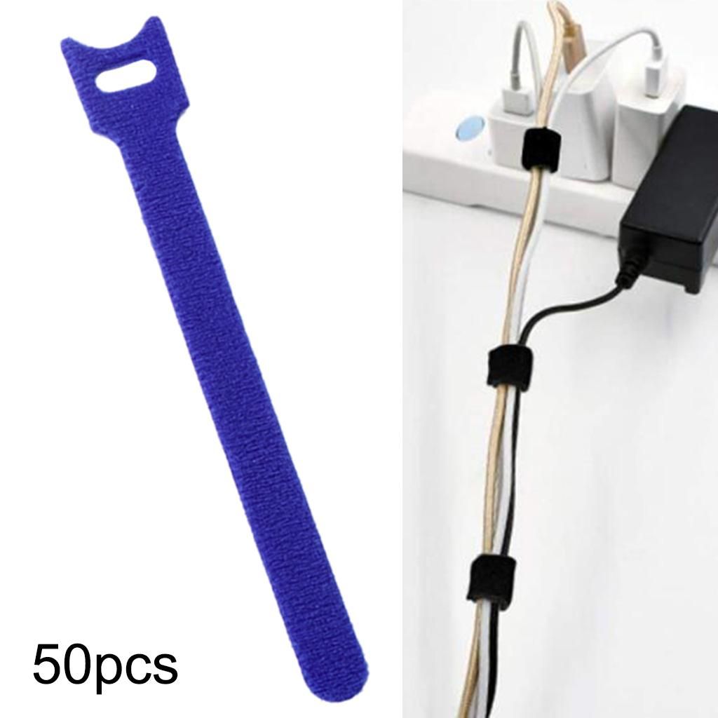 50x Nylon Strap Cable Cord Ties Cable Straps With Buckle Blue 12x150mm