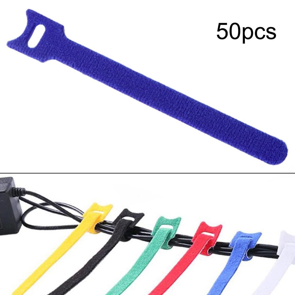 50x Nylon Strap Cable Cord Ties Cable Straps With Buckle Blue 12x150mm
