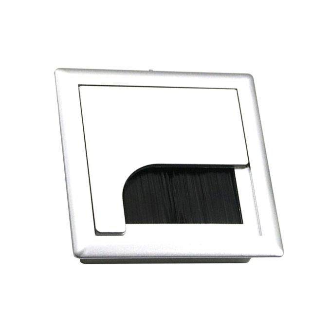 Computer Desk Grommet Cable Port Tidy Wire Hole Cover 80*80mm Aluminum