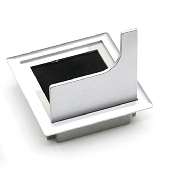 Computer Desk Grommet Cable Port Tidy Wire Hole Cover 80*80mm Aluminum