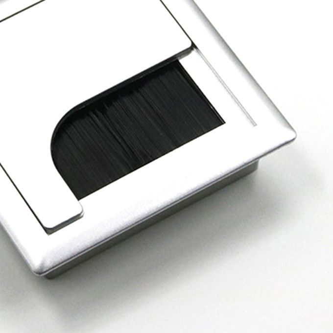 Computer Desk Grommet Cable Port Tidy Wire Hole Cover 80*80mm Aluminum
