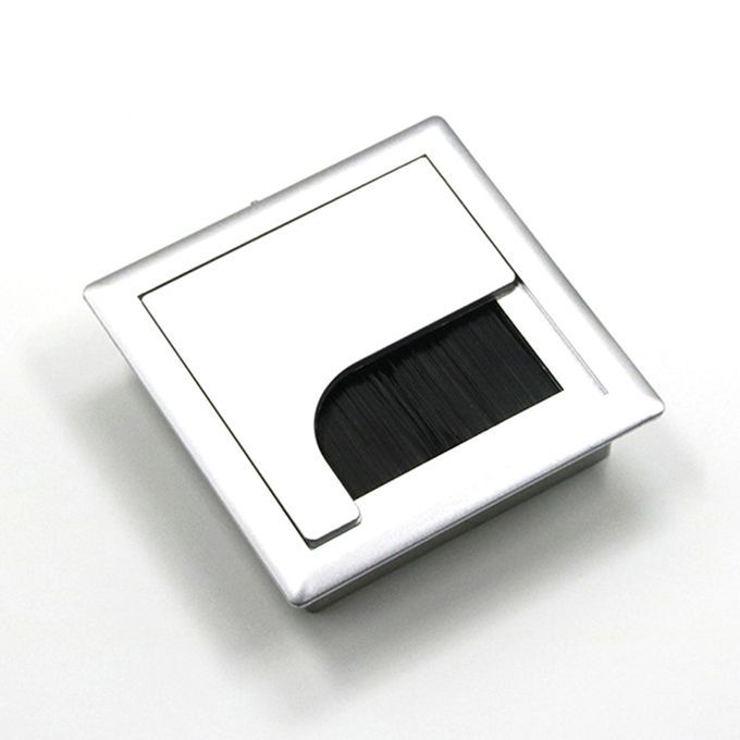 Computer Desk Grommet Cable Port Tidy Wire Hole Cover 80*80mm Aluminum