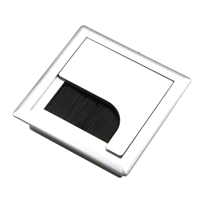 Computer Desk Grommet Cable Port Tidy Wire Hole Cover 80*80mm Aluminum