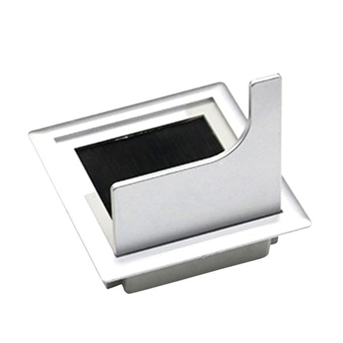 Computer Desk Grommet Cable Port Tidy Wire Hole Cover 80*80mm Aluminum