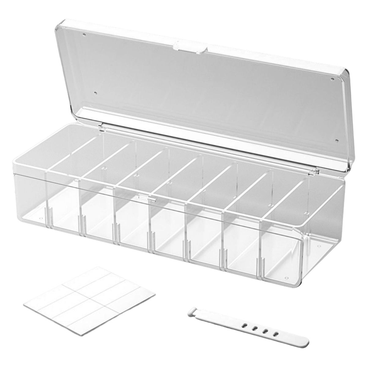 Desktop Cable Storage Box Compartments Holder Multifunction For Clear