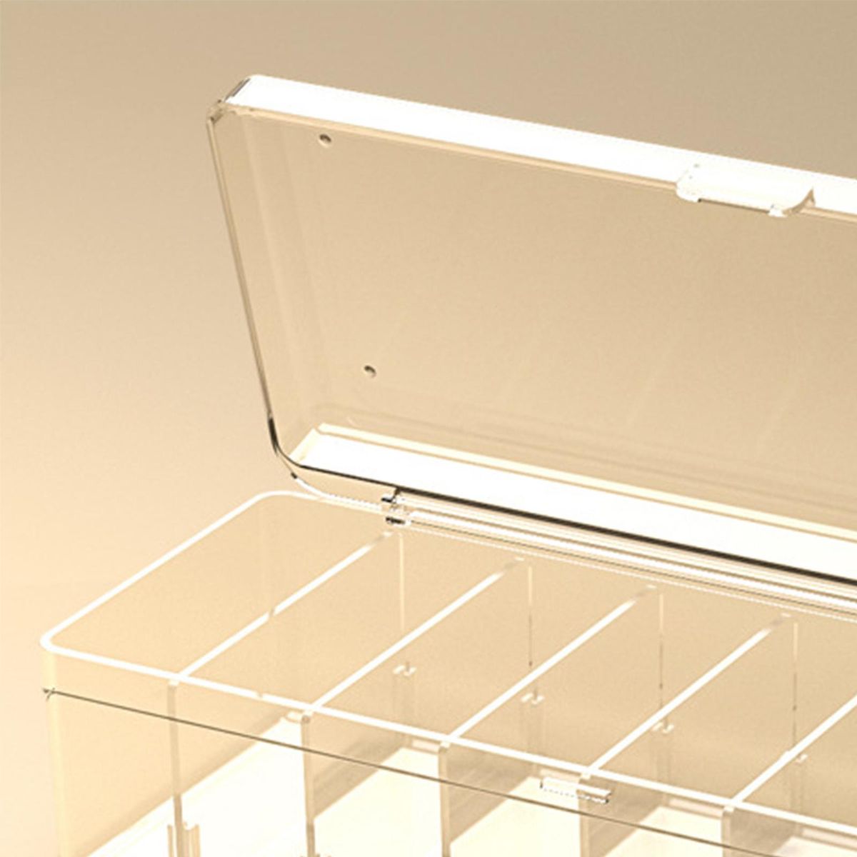 Desktop Cable Storage Box Compartments Holder Multifunction For Clear