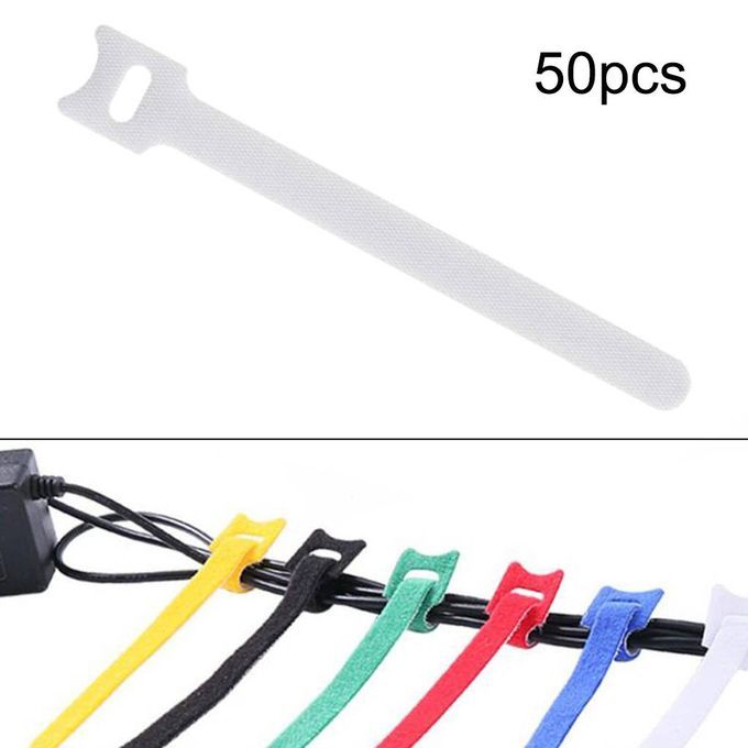50pcs Cable Cord Tie Straps Reusable Cable Ties White 12x150mm