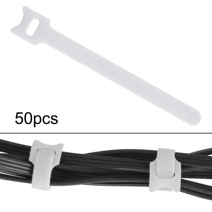 50pcs Cable Cord Tie Straps Reusable Cable Ties White 12x150mm