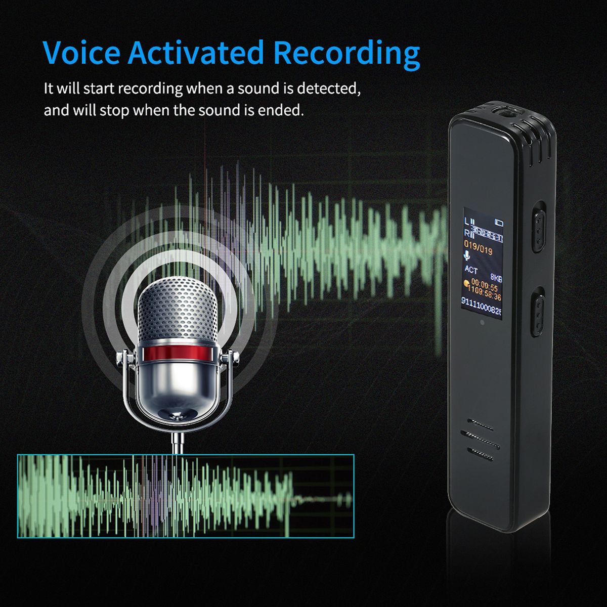 Audio Recorder Mini Digital Voice Activated