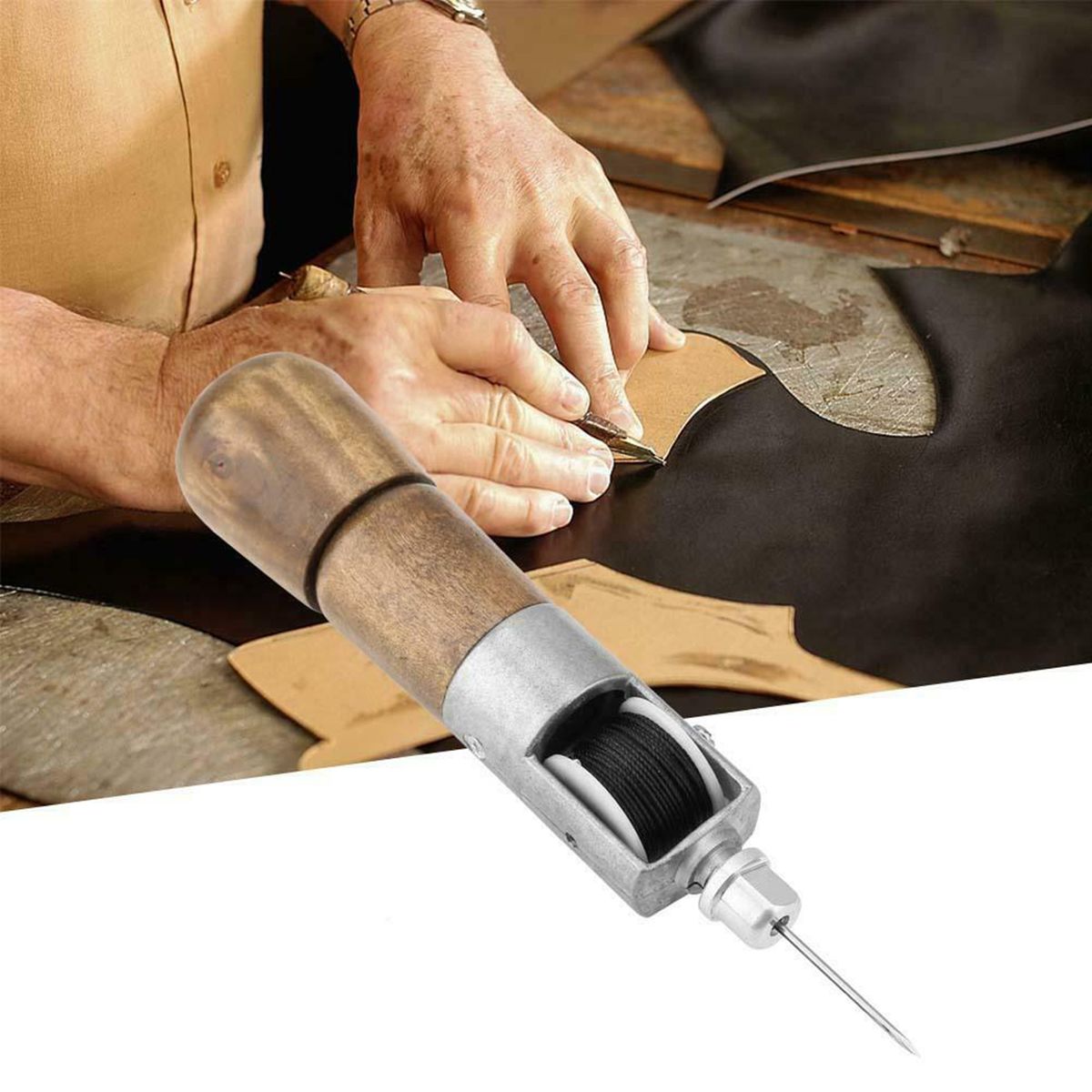 Leather Stitching Craft Tools Kit Automatic Lock Sewing Awl