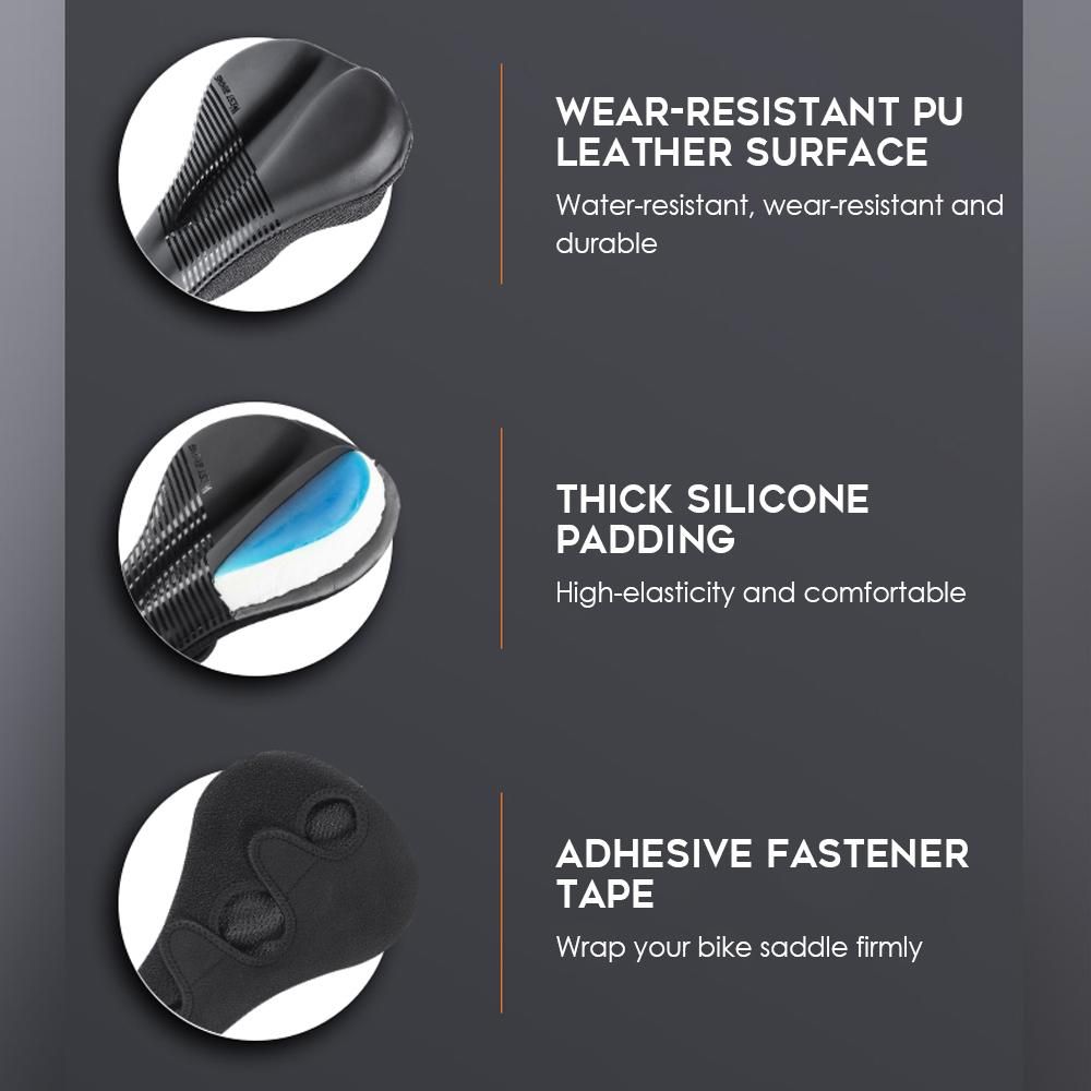 Anti-slip Bike Saddle Cover Soft Silicone Padded Bicycle Seat Cover Bike Seat Cushion Pad for Mountain Road Bike Outdoor Cycling