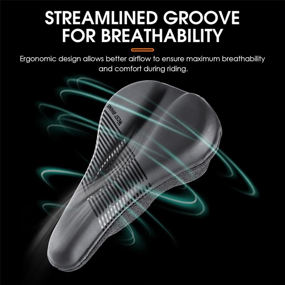 Anti-slip Bike Saddle Cover Soft Silicone Padded Bicycle Seat Cover Bike Seat Cushion Pad for Mountain Road Bike Outdoor Cycling