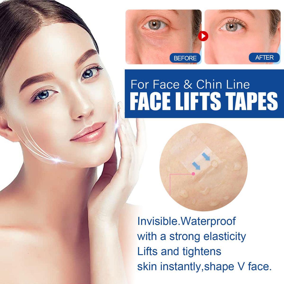 40PCS V Face Invisible Tape Face Lifting Firming