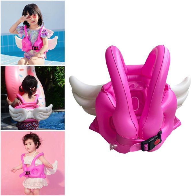 Kids Pool Floats Baby Swimming Life Vest Swim Ring Angel Wing L Pink