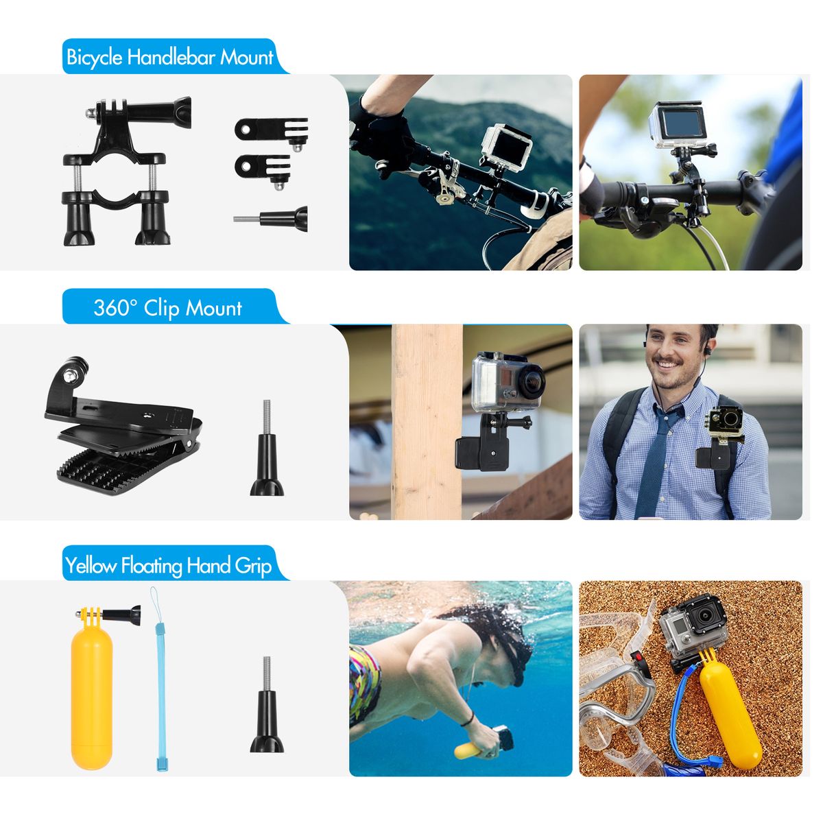Camnoon 60-in-1 Action Camera Accessories Kit Sports Camera