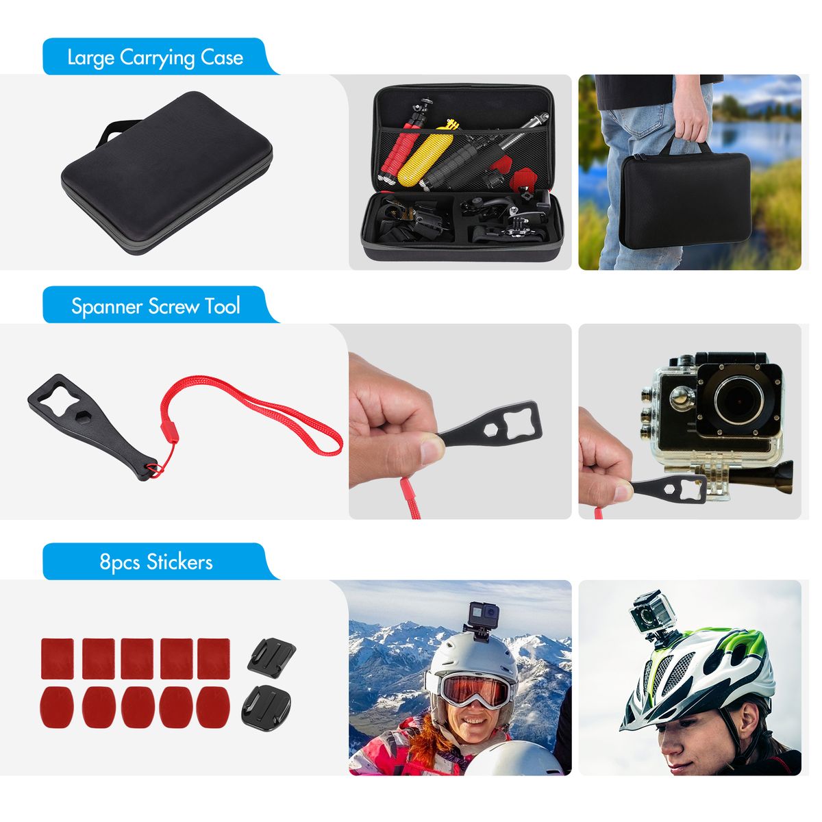 Camnoon 60-in-1 Action Camera Accessories Kit Sports Camera