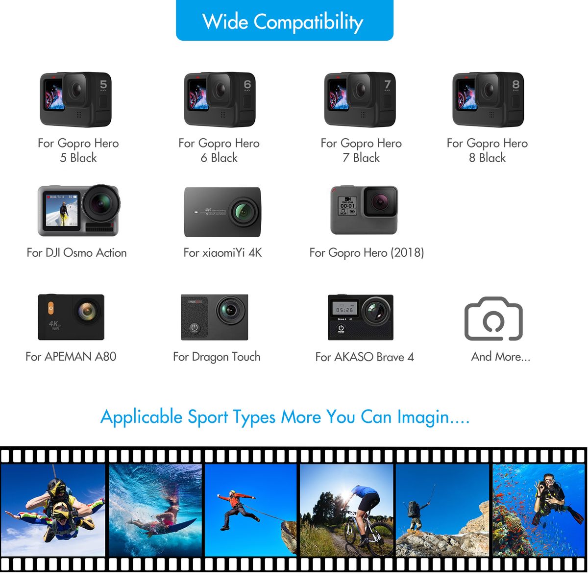 Camnoon 60-in-1 Action Camera Accessories Kit Sports Camera