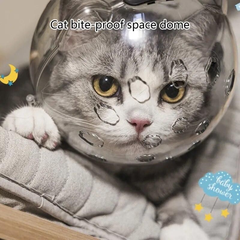 Carriers and Baby Strollers Muzzles Breathable Transparent Helmet for Cat Astronaut Helmet  Anti-Bite Cat Helmet Carriers & Cart