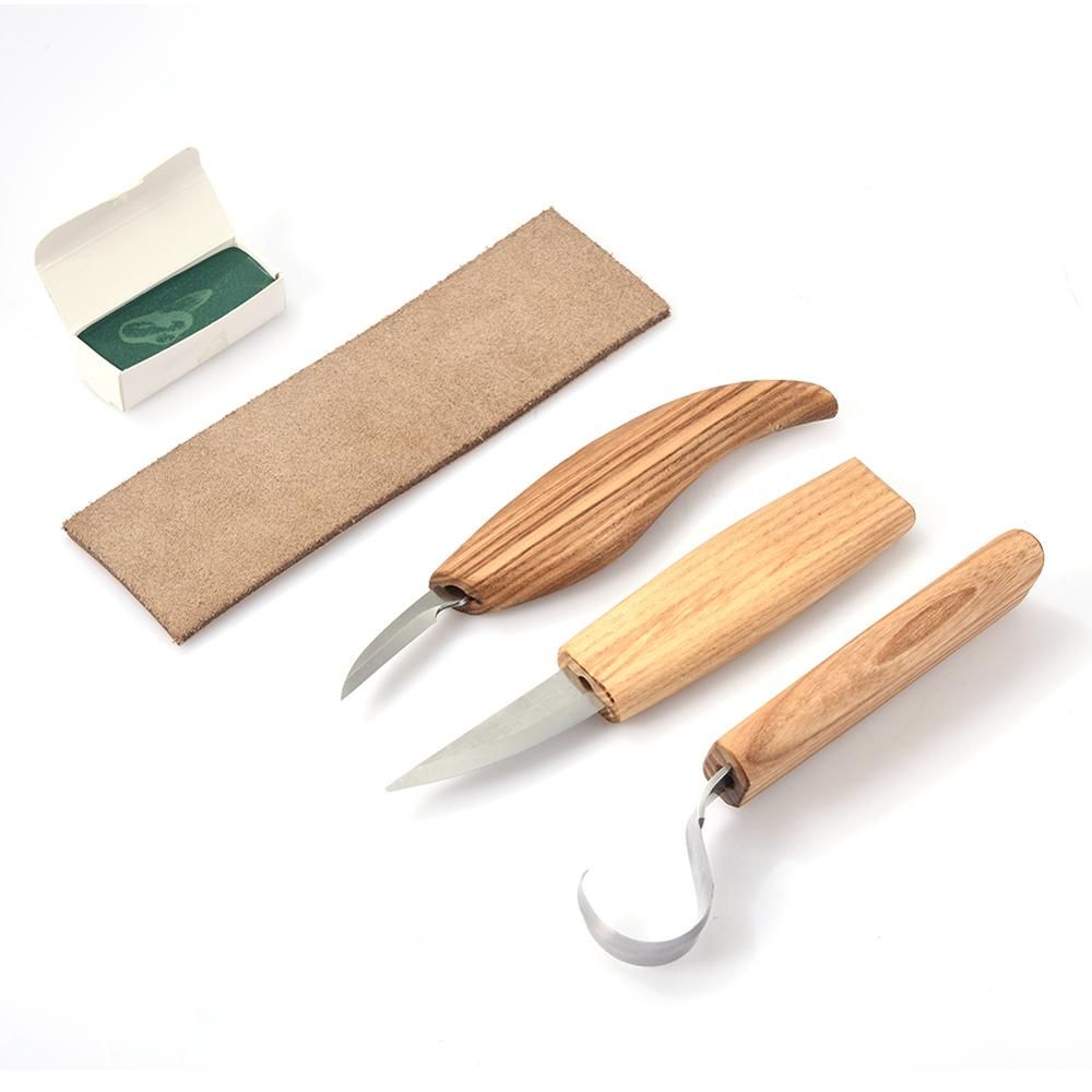 6pcs High Manganese Steel Wooden Carving Tools Cutter Spoon Sharpen Leather Polishing Wax with Cut-proof Gloves Woodworking Craft