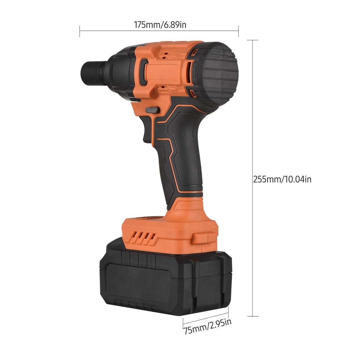 20V Cordless Brushless Impact Wrench with 1/2in Chuck Variable Speed 420N.m Torque Handheld Power Wrench with 4 Sockets 3.0Ah Lithium Battery Fast Charger for Removing Nuts Bolts Auto Repair