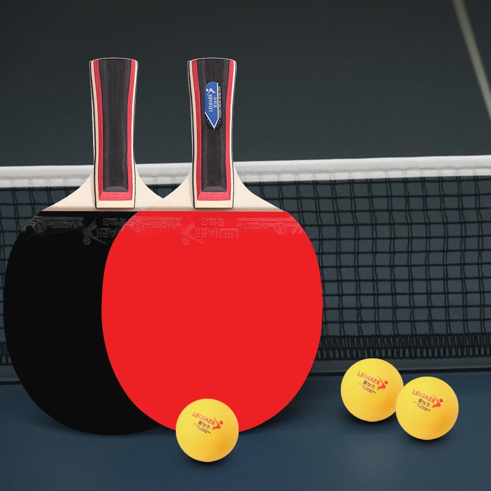 Table Tennis 2 Player Set 2 Table Tennis Bats Rackets with 3 Ping Pong Balls for Students Beginners