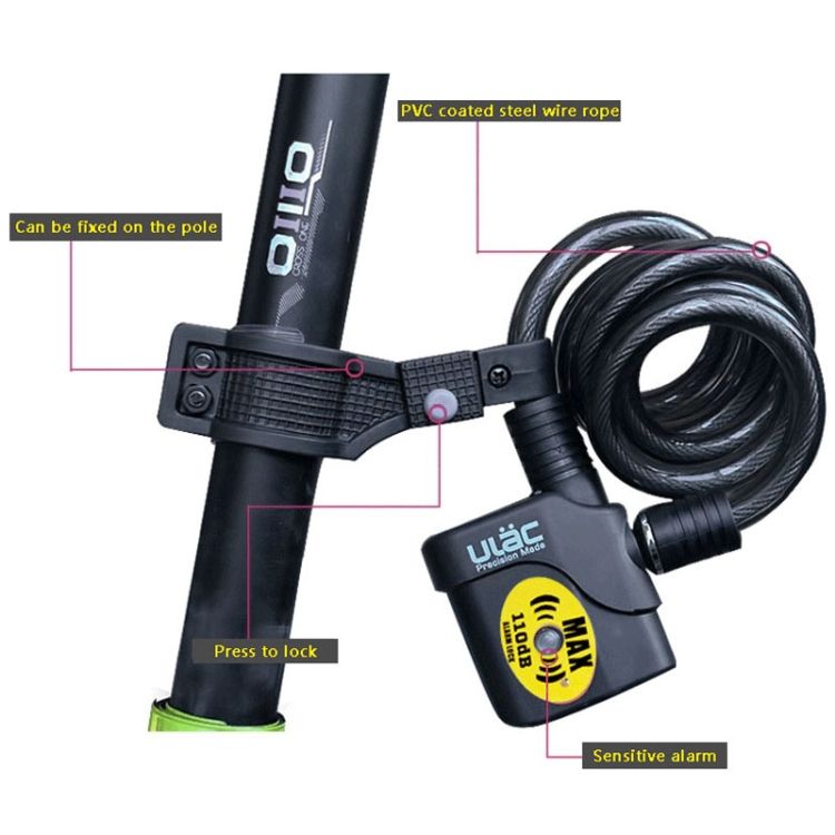 AL-3P Bicycle Alarm Cable Lock