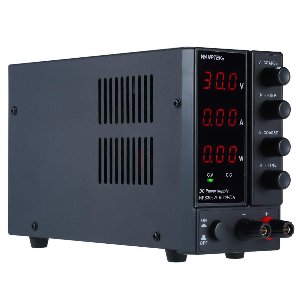 wanptek NPS306W 0-30V 0-6A Switching DC Power Supply 3 Digits Display LED High Precision Adjustable Mini Power Supply AC 115V/230V 50/60Hz Voltage & Current Regulated Dual Output