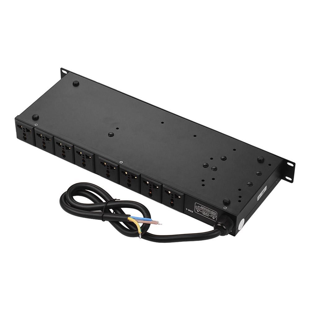 VS-1028 10-outlet Rack Mount Power Sequence Controller Conditioner Surge Protector Power Supply Regulator with LCD Display USB Interface for DJ Equipment Instrument Rigs Audio Recording System