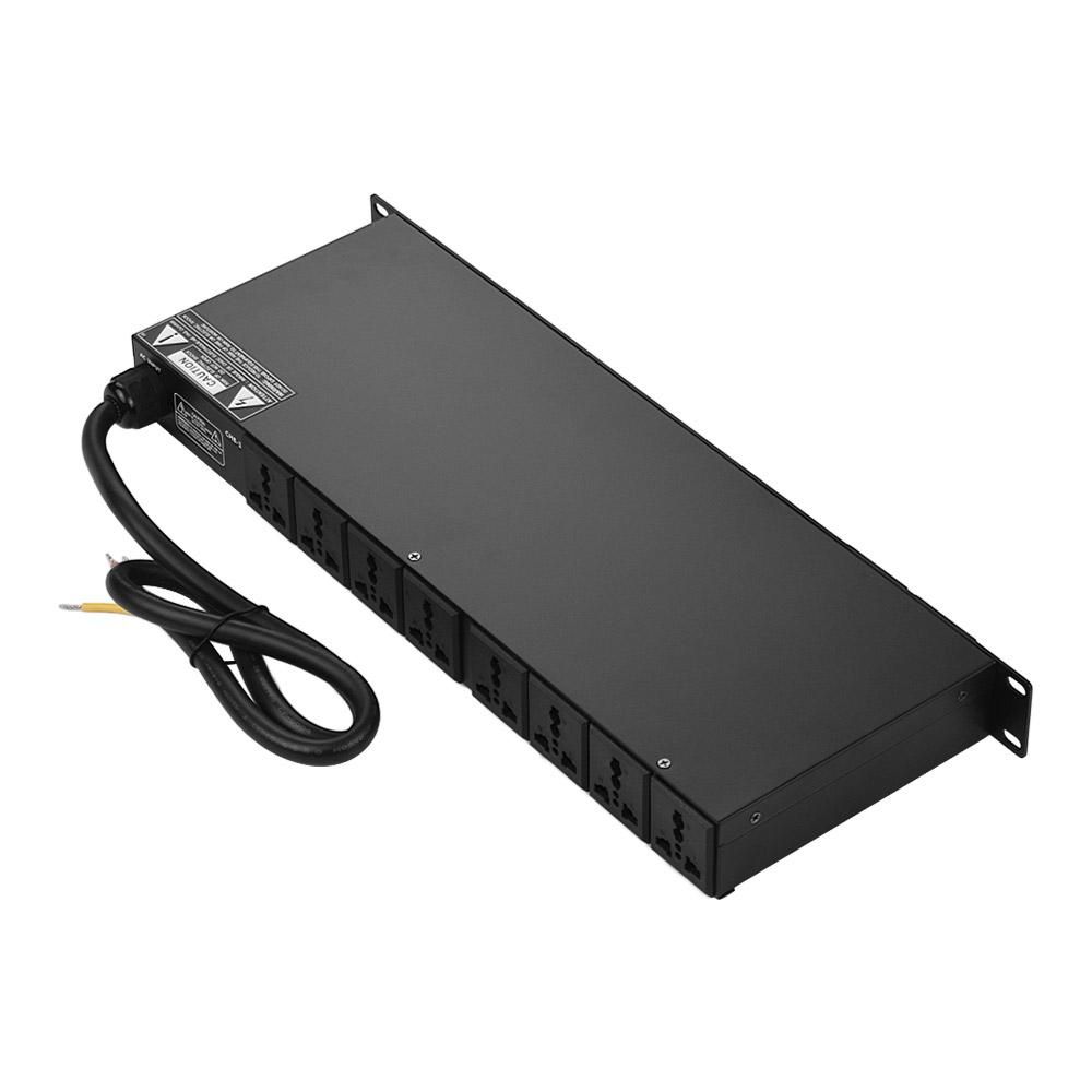 VS-1028 10-outlet Rack Mount Power Sequence Controller Conditioner Surge Protector Power Supply Regulator with LCD Display USB Interface for DJ Equipment Instrument Rigs Audio Recording System