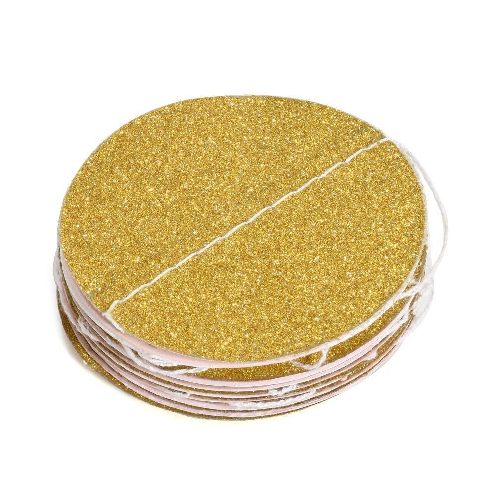 Colorful Round Hanging Paper Circle Garland Glitter