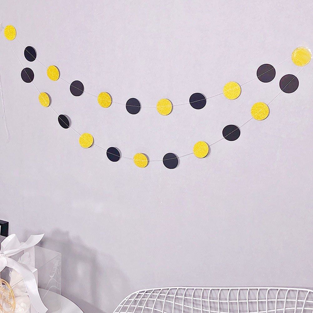 Colorful Round Hanging Paper Circle Garland Glitter