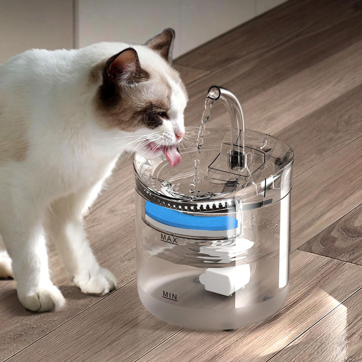 Cat Water Fountain Dog Water Dispenser 1.8L Super Quiet Automatic Pet Drinking FountainTransparent Design