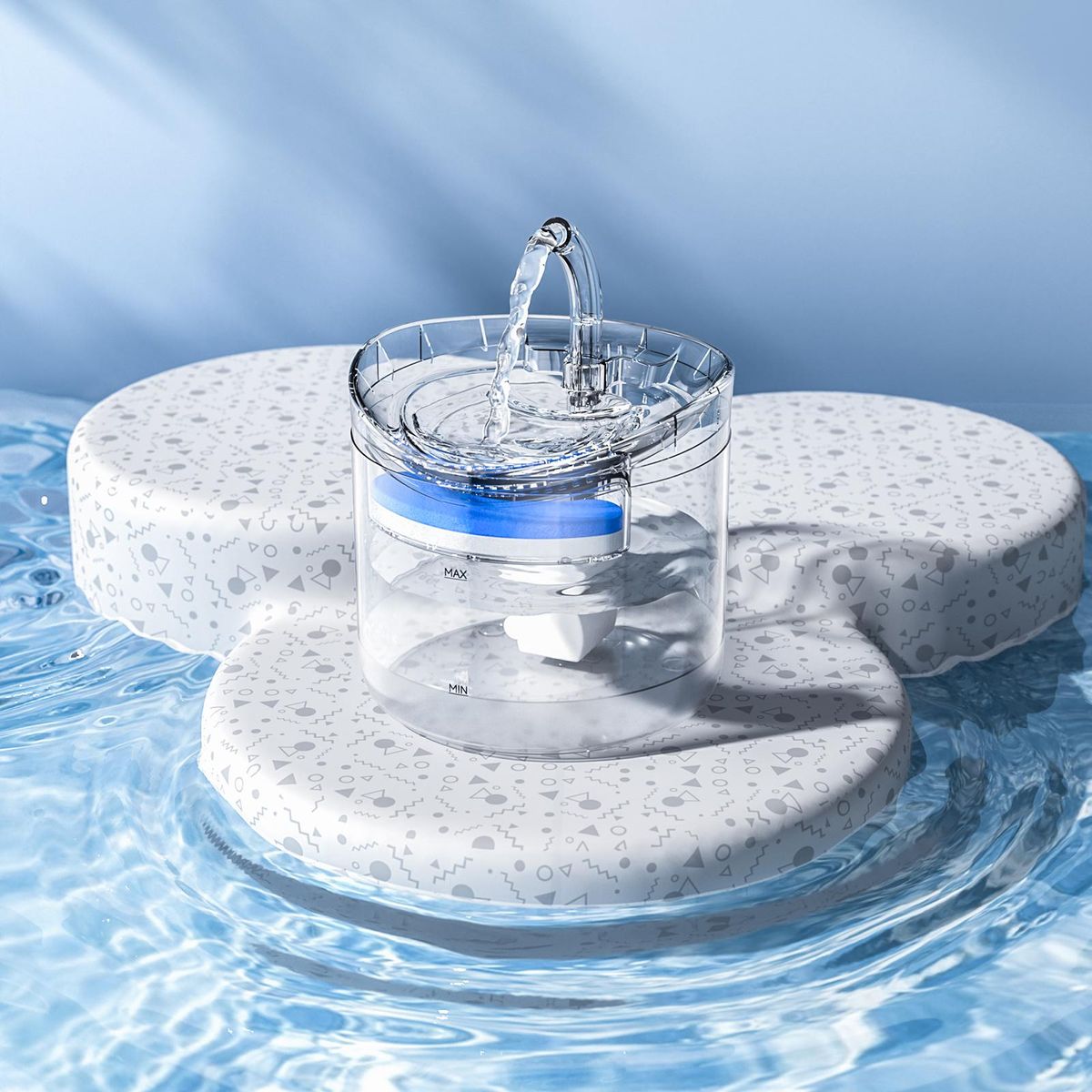 Cat Water Fountain Dog Water Dispenser 1.8L Super Quiet Automatic Pet Drinking FountainTransparent Design