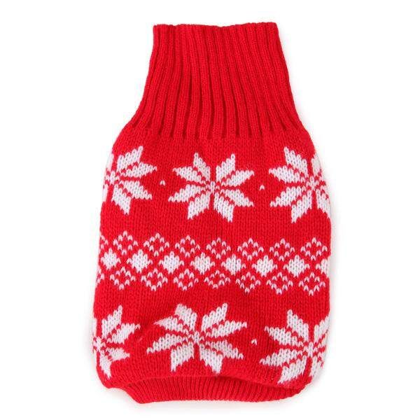 Maple Leaf Pet Dog Knitted Breathable Sweater Outwear Apparel#Red S Red XS 7inch