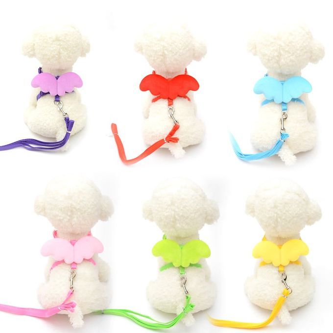 Cute Angel Pet Dog Leashes Cats Puppy Leads Wing Straps Adjustable Harness Blue