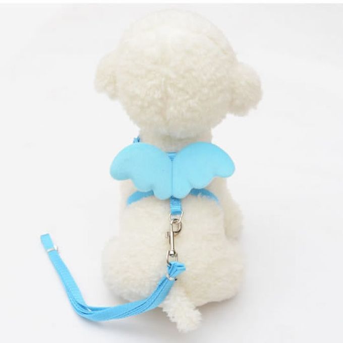 Cute Angel Pet Dog Leashes Cats Puppy Leads Wing Straps Adjustable Harness Blue