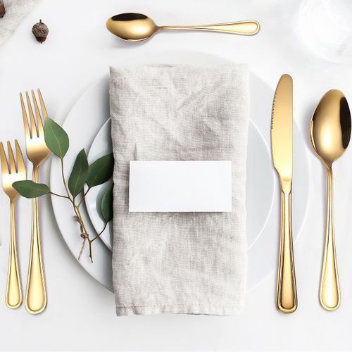 Set Of 32pcs Gold Plated Cutlery Spoon Fork And Knife