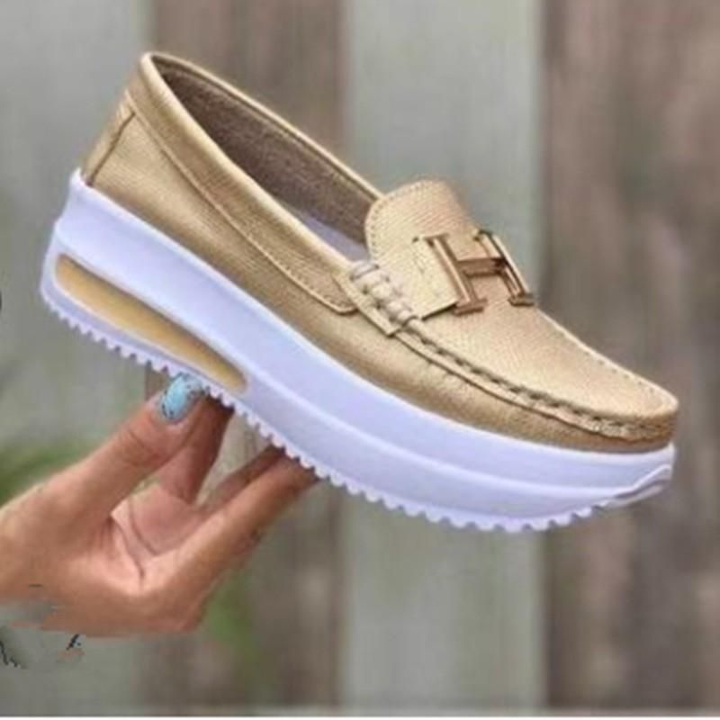 Foreign trade independent station autumn 2021 thick-soled round toe solid color women 40-43PU shallow mouth women's flat shoes blue 39