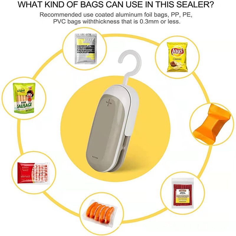 Mini Heat Bag Sealing Machine Package Sealer Bags Thermal Plastic Food Sealer