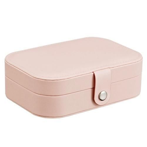 Jewelry Organizer Large Capacity Leather Storage Box Portable Travel Necklace Ring Holder Small Case Solid Cosmetic Bag