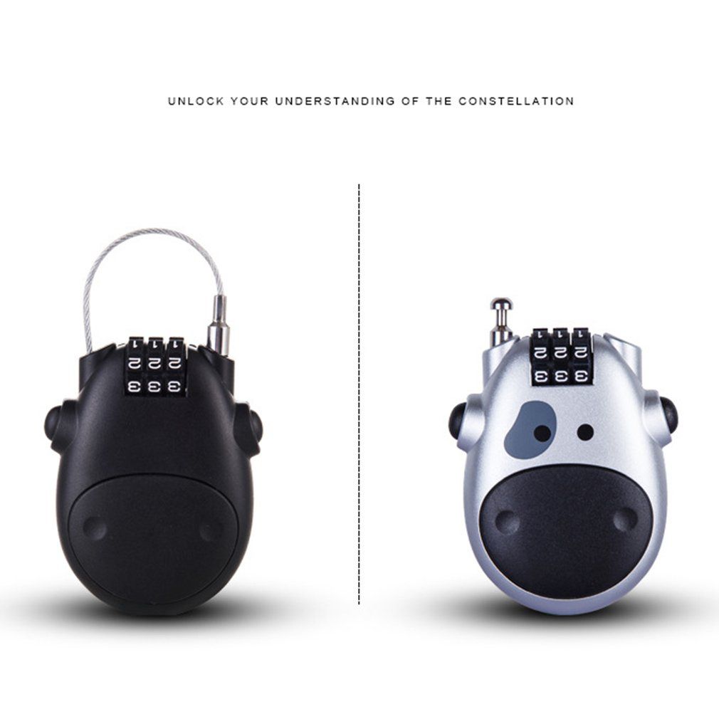 Telescopic Wire Rope Steel Cable Wire Code Lock Security Digit Password Lock