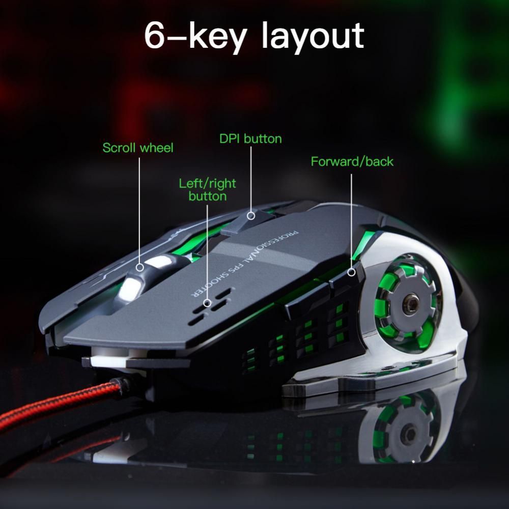 Wireless/ Wired Gaming Mouse 3600 Dpi Portable Silent Mouse 6 Buttons 2.4ghz Pc
