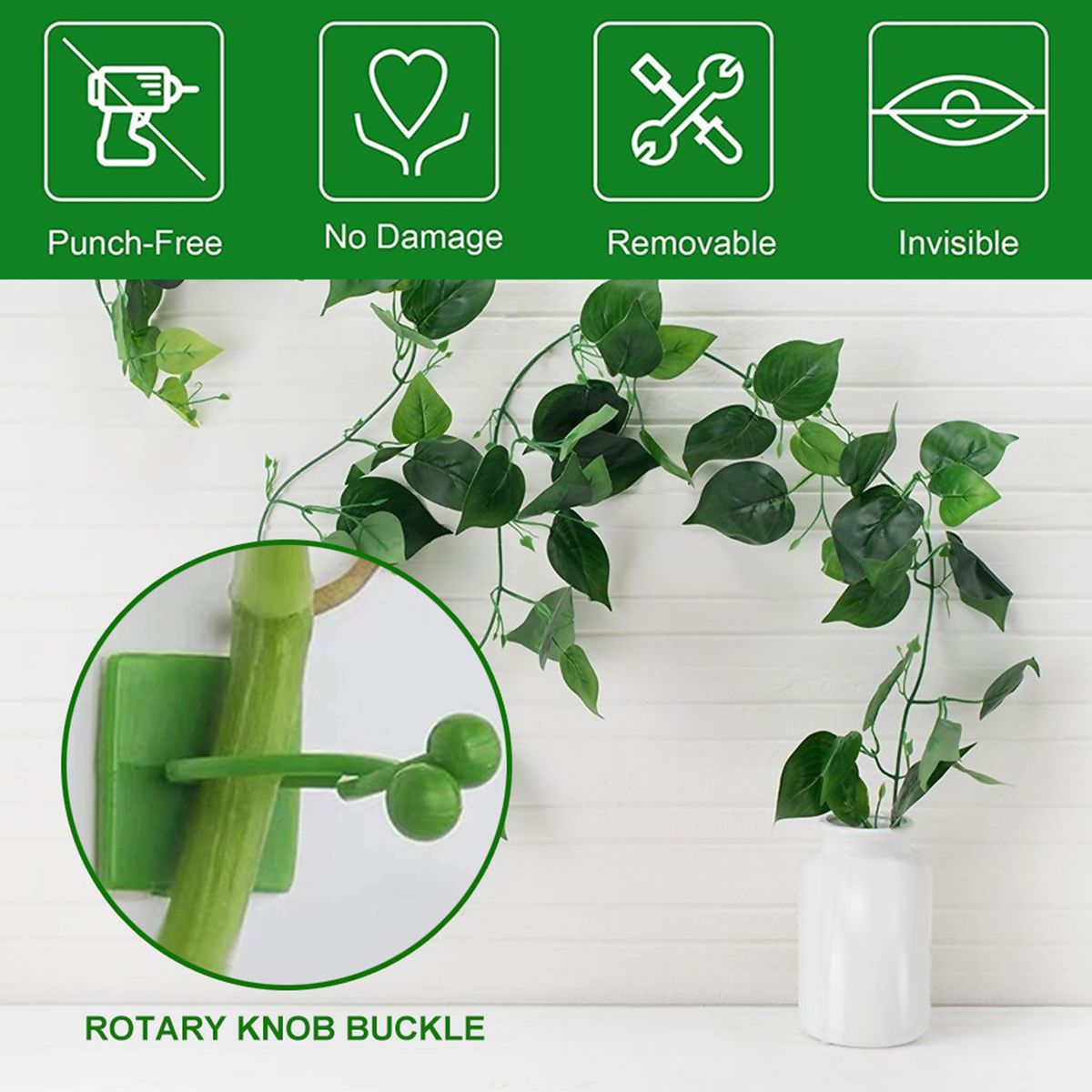 Green Plants Wall-Climbing Holder Self-Adhesive Hook Cirrus